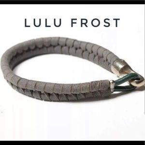 NIB LULU FROST GREY SUEDE HARPOON WRAP BRACELET